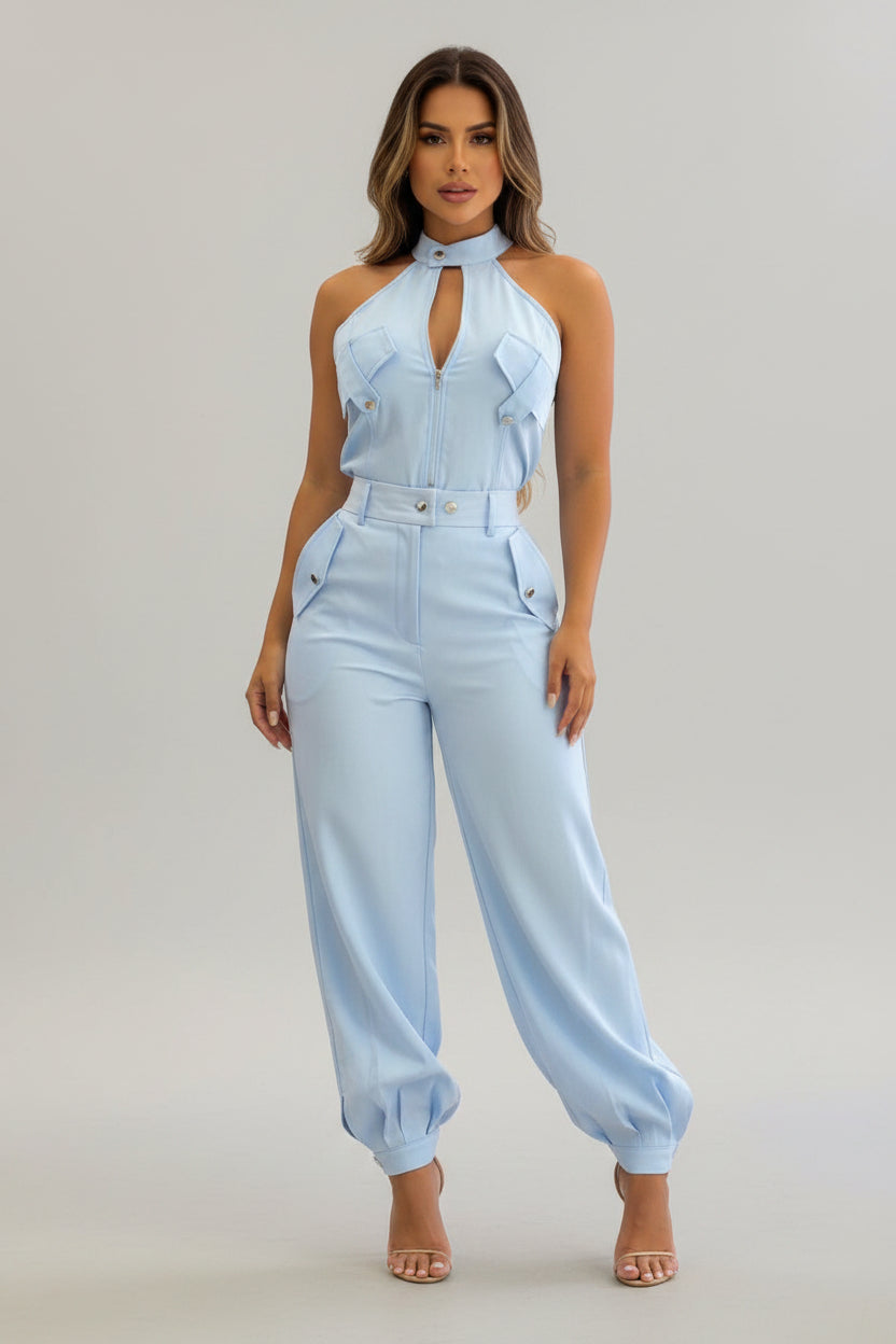 Tweedelige Dames Set Lisette - Halter Top en Pantalon