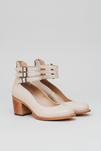 Vintage Hakken met Enkelbandje Dames | Blokhak & Slangenprint | Ravenna