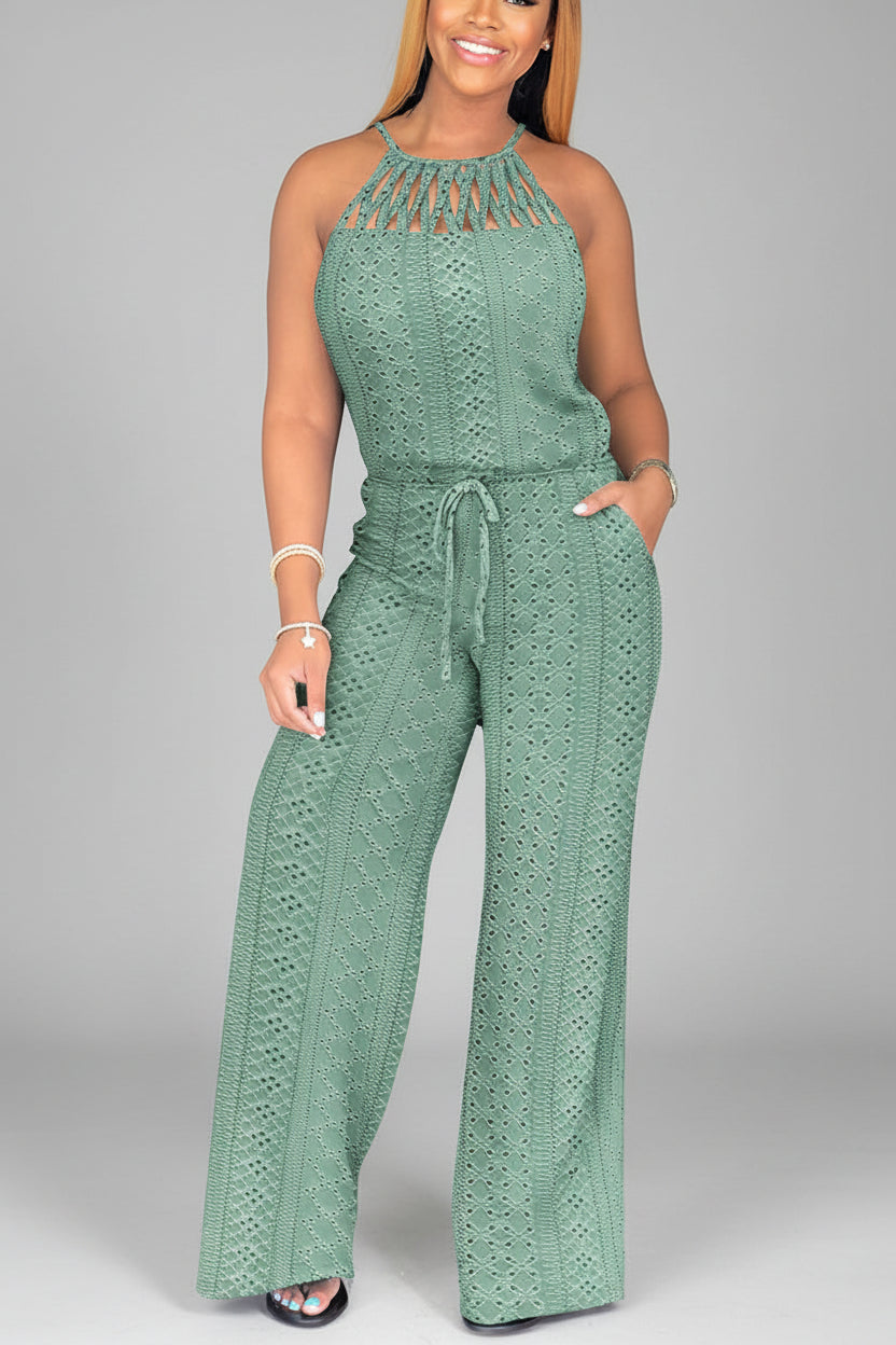 Wide Leg Jumpsuit Dames Zomer Open Rug | Isaure