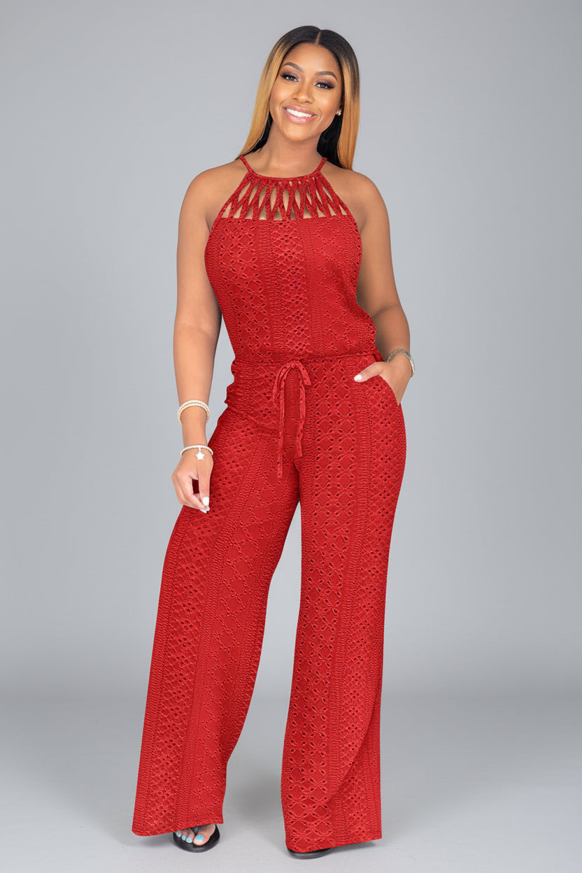 Wide Leg Jumpsuit Dames Zomer Open Rug | Isaure