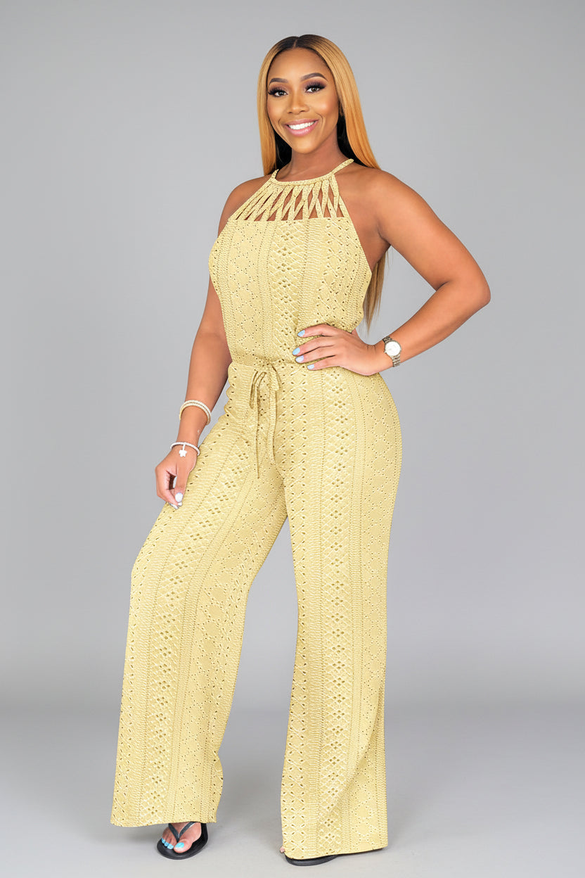 Wide Leg Jumpsuit Dames Zomer Open Rug | Isaure
