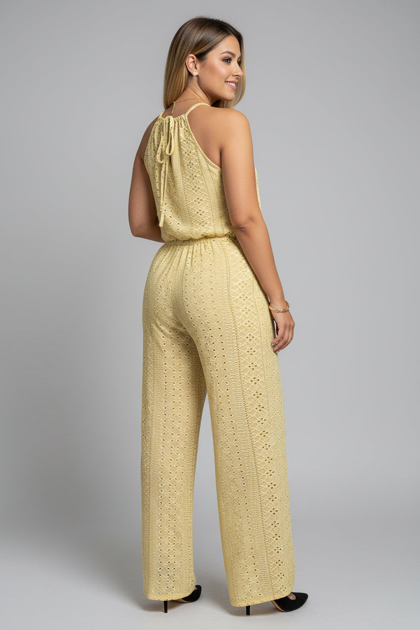 Wide Leg Jumpsuit Dames Zomer Open Rug | Isaure