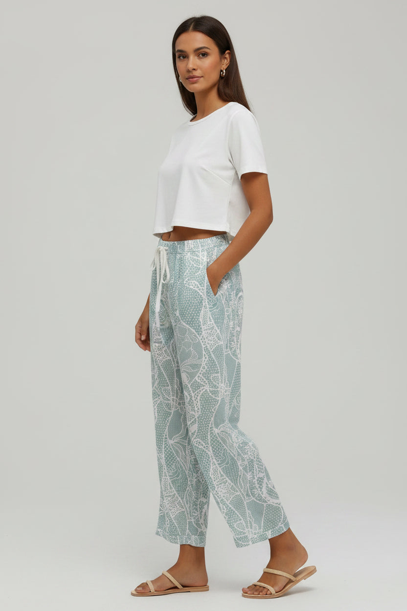 Wide Leg Zomer Broek Dames Luchtig Katoen | Brisa