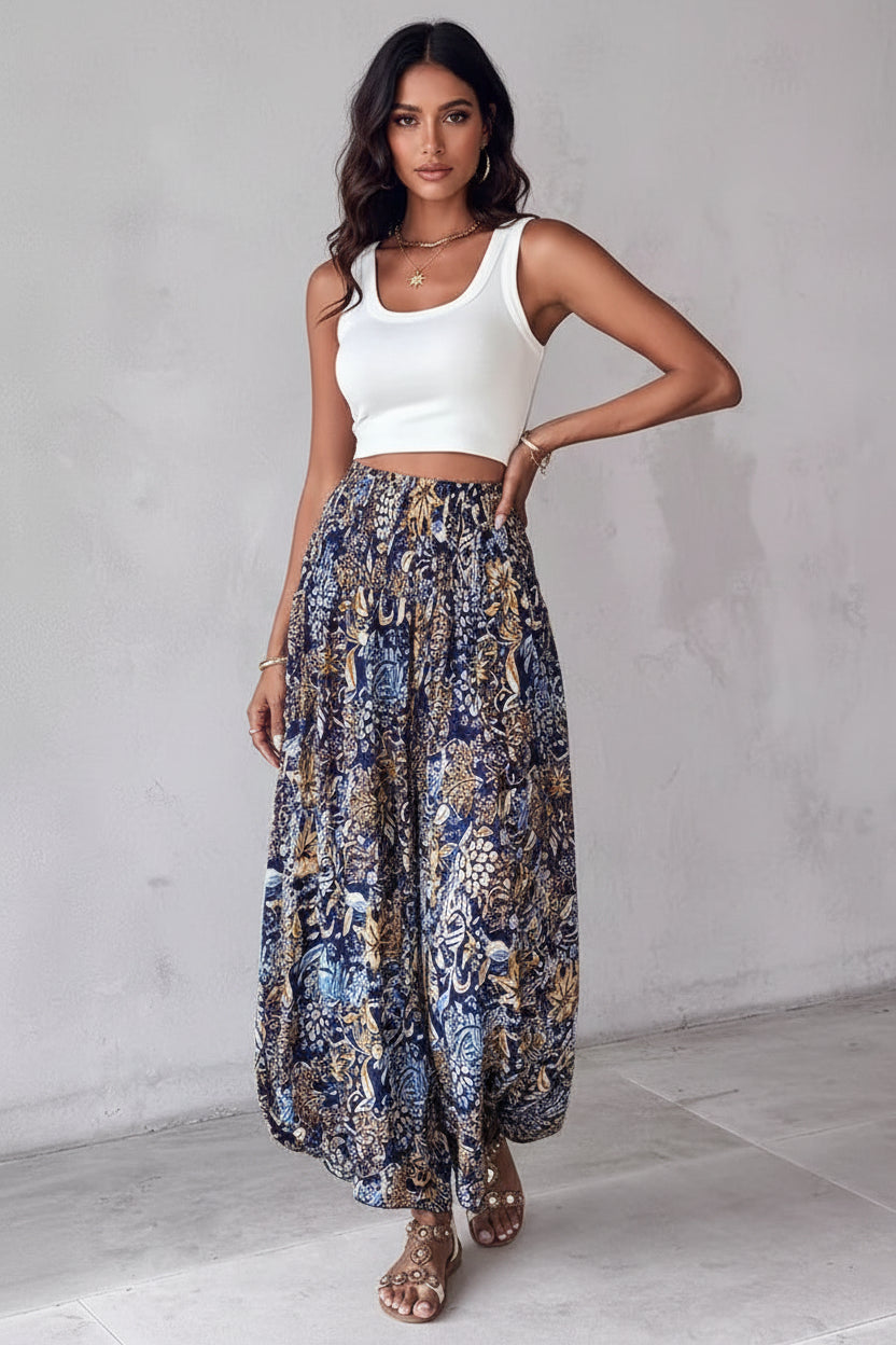 Wijde Broek Dames Colette - Wijde Pijpen en Elastische Taille