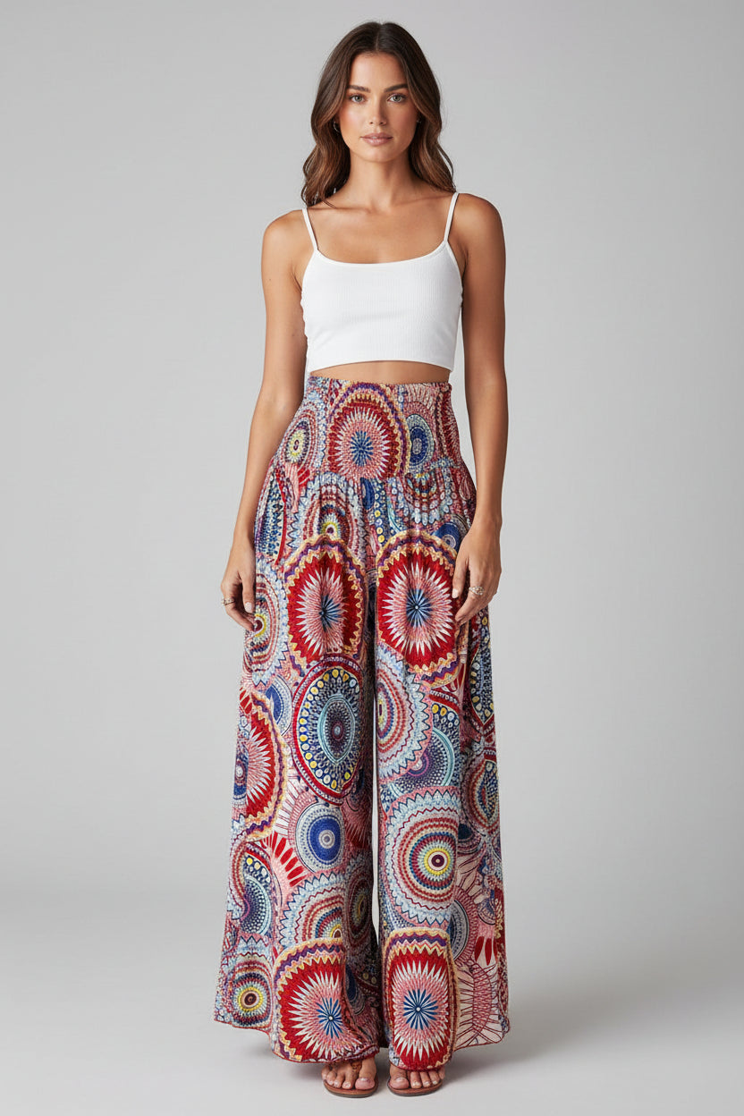 Wijde Broek Dames Colette - Wijde Pijpen en Elastische Taille
