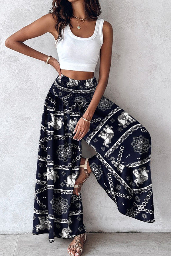 Wijde Broek Dames Colette - Wijde Pijpen en Elastische Taille