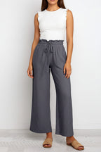 Wijde Broek Dames Elara - Wijde Pijpen en Elastische Taille