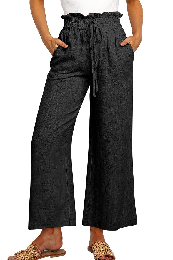 Wijde Broek Dames Elara - Wijde Pijpen en Elastische Taille