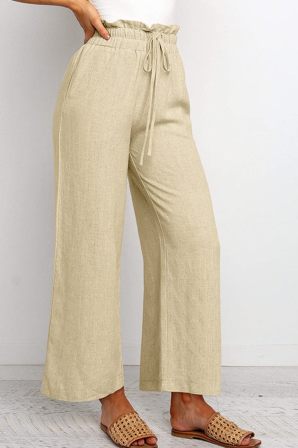 Wijde Broek Dames Elara - Wijde Pijpen en Elastische Taille