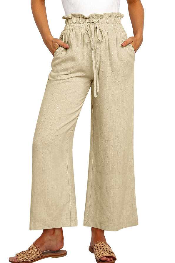 Wijde Broek Dames Elara - Wijde Pijpen en Elastische Taille
