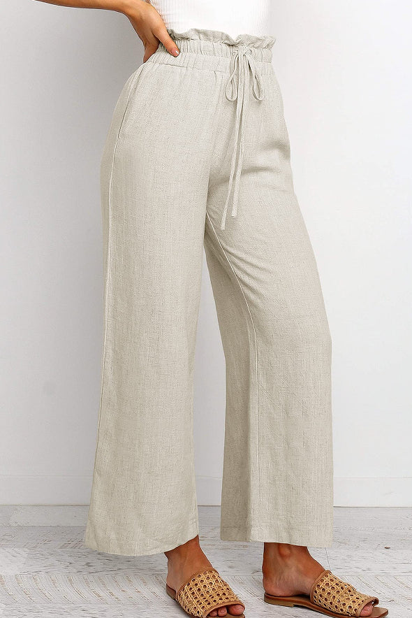 Wijde Broek Dames Elara - Wijde Pijpen en Elastische Taille