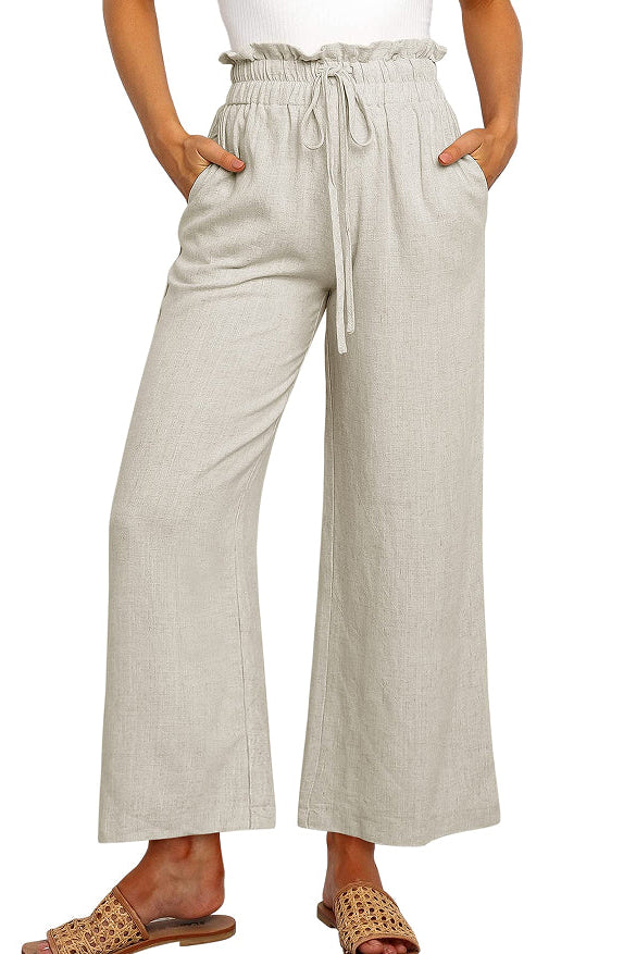 Wijde Broek Dames Elara - Wijde Pijpen en Elastische Taille