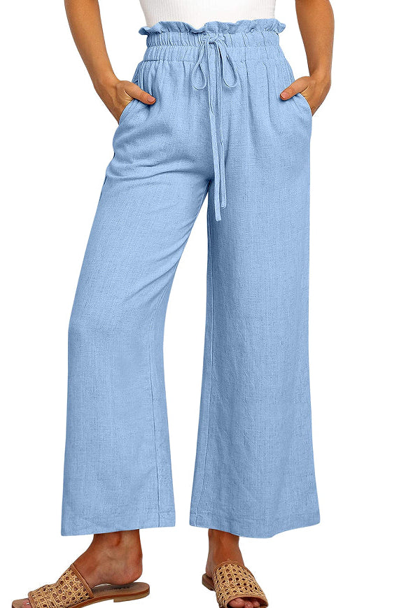 Wijde Broek Dames Elara - Wijde Pijpen en Elastische Taille