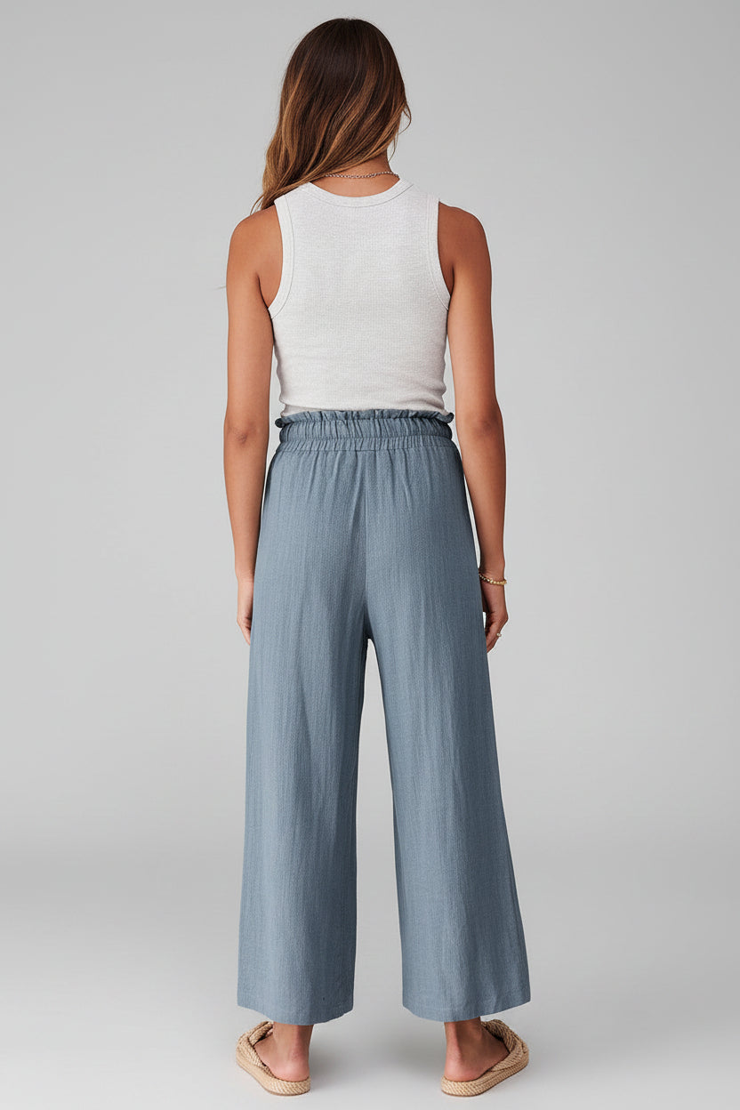 Wijde Broek Dames Elara - Wijde Pijpen en Elastische Taille
