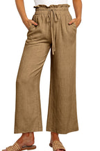 Wijde Broek Dames Elara - Wijde Pijpen en Elastische Taille