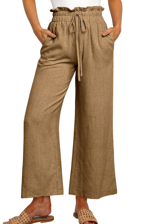 Wijde Broek Dames Elara - Wijde Pijpen en Elastische Taille