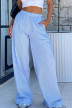 Wijde Broek Dames Isabeau - Wijde Pijpen en Elastische Taille