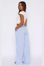 Wijde Broek Dames Isabeau - Wijde Pijpen en Elastische Taille