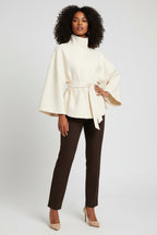 Wollen Cape Jas met Kimono Mouwen & Hoge Hals Dames | Luxe | Jannah