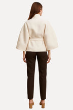 Wollen Cape Jas met Kimono Mouwen & Hoge Hals Dames | Luxe | Jannah