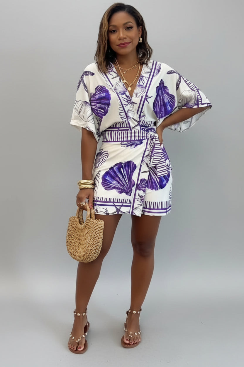 Zomer Jumpsuit Dames Schelpenprint Vakantie | Omira