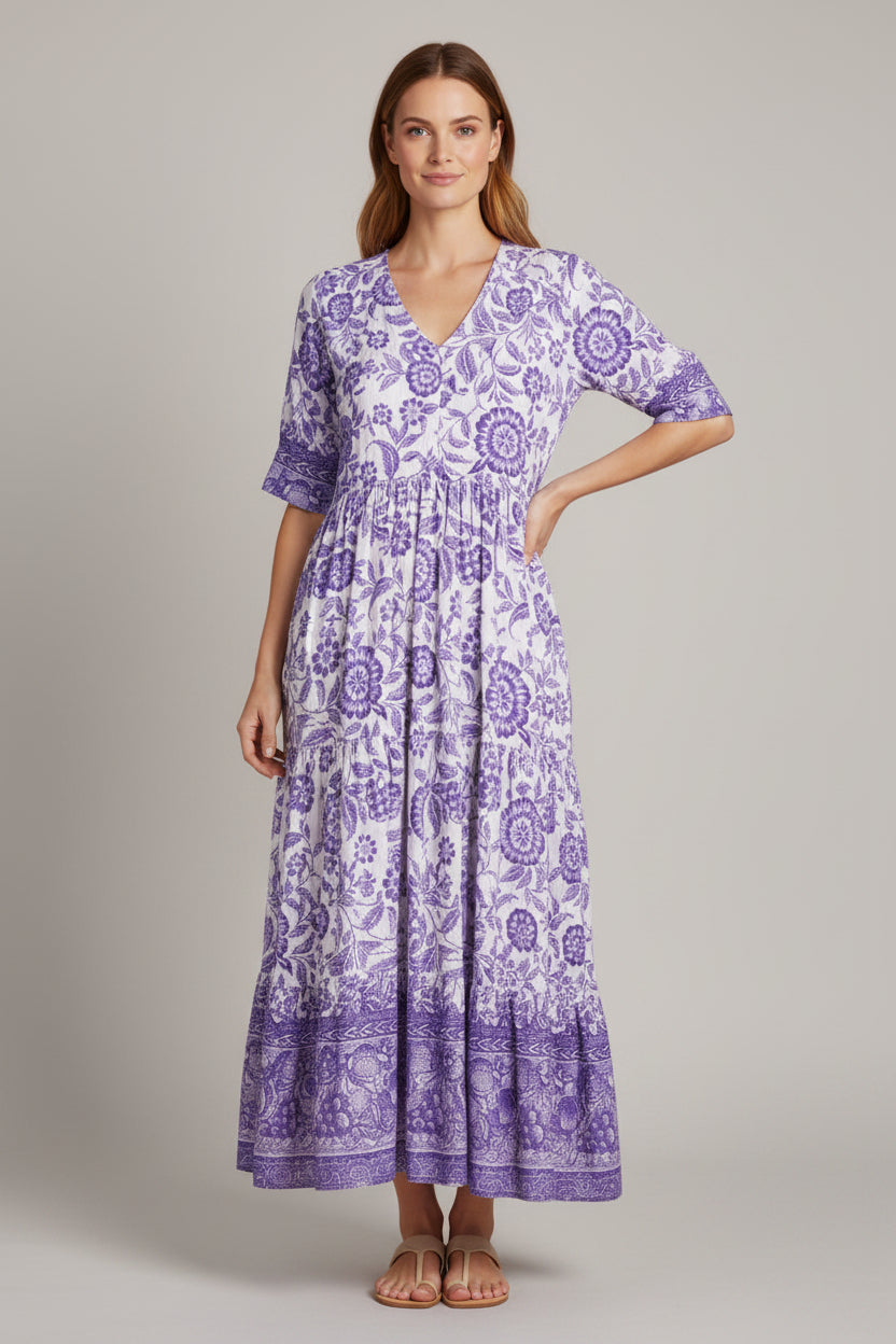Zomerjurk Dames Elegante Jurk Chiffon V-hals | Flora