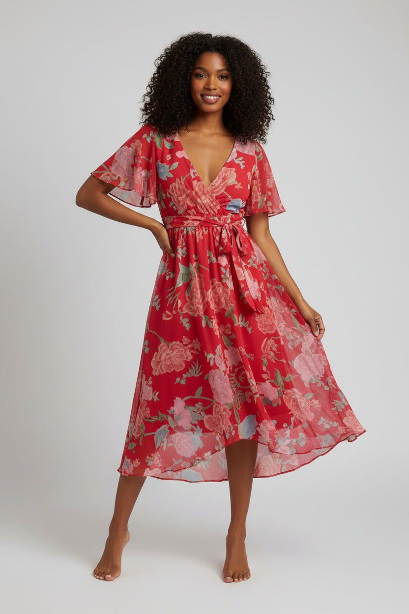 Zomerjurk Dames Liora - V-Hals en Tailleceintuur
