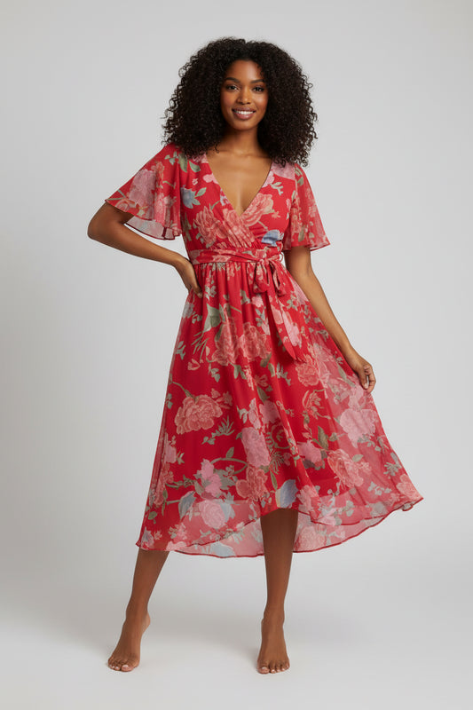 Zomerjurk Dames Liora - V-Hals en Tailleceintuur
