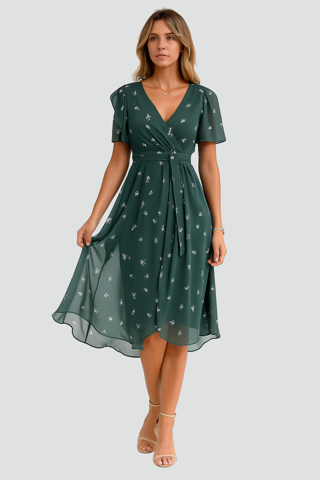 Zomerjurk Dames Liora - V-Hals en Tailleceintuur