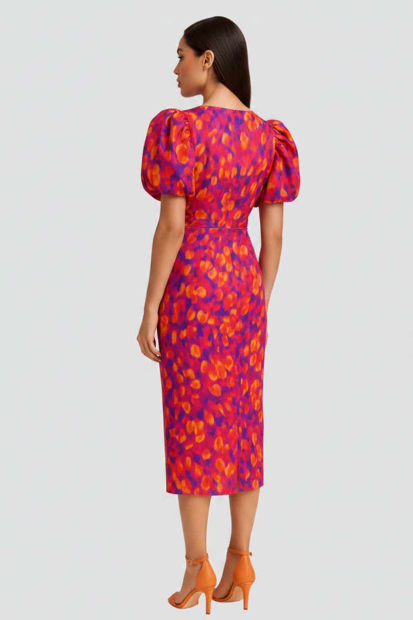 Zomerjurk Dames Marbella - Pofmouwen en Getailleerde Taille
