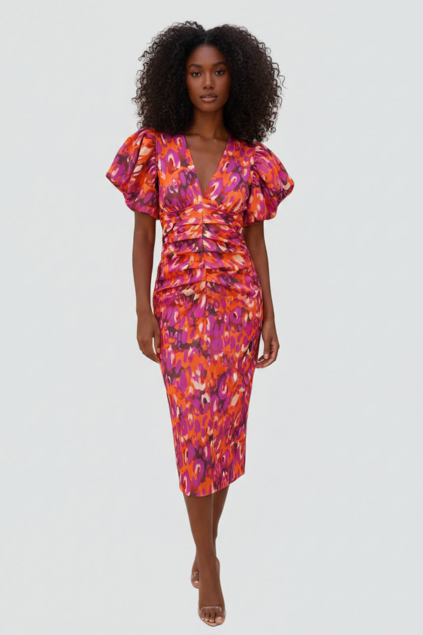 Zomerjurk Dames Marbella - Pofmouwen en Getailleerde Taille