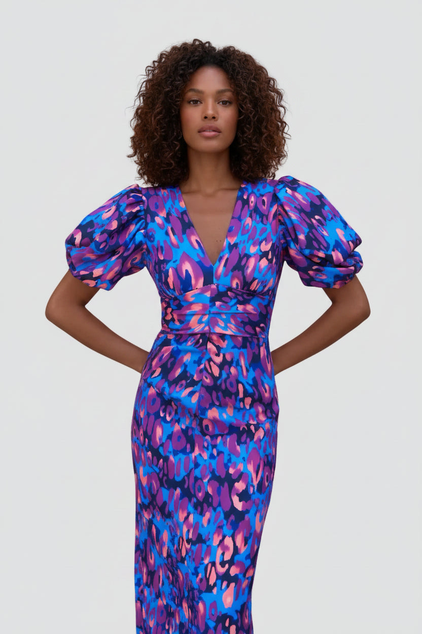 Zomerjurk Dames Marbella - Pofmouwen en Getailleerde Taille