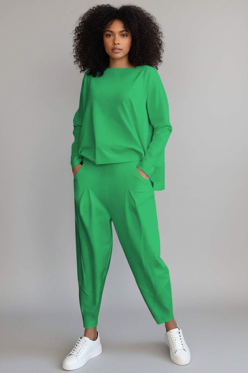 Zomerset Dames Oversized Trui Fuselé Broek Hoge Taille | Solange