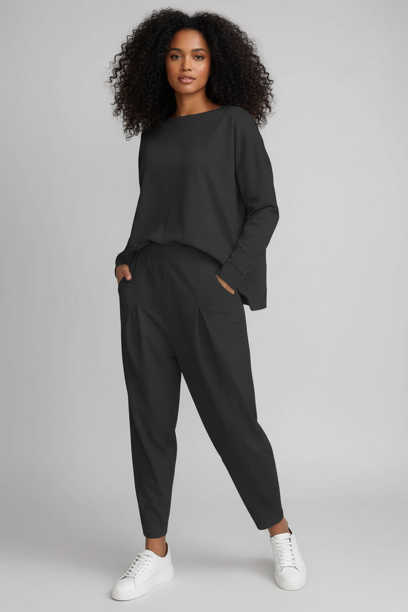 Zomerset Dames Oversized Trui Fuselé Broek Hoge Taille | Solange