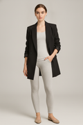 Lange Klassieke Blazer — Salma – Zwart – vooraanzicht