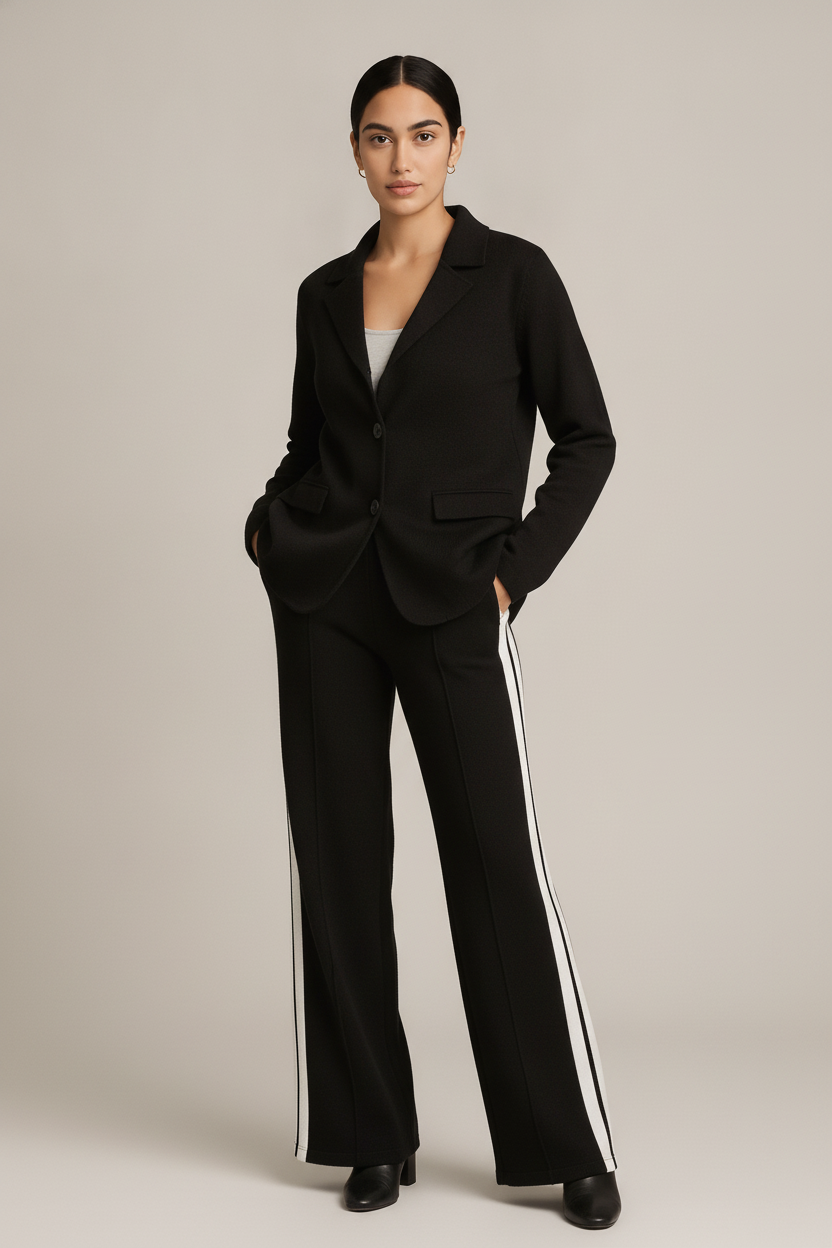 Blazerset met Broek — Verona – Zwart – vooraanzicht